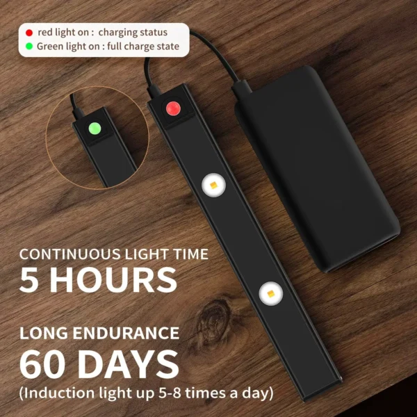 LED Ultra Thin Under Cabinet Lights Motion Sensor night light Wireless 3Color Dimmable For Kitchen Cabinet Bedroom Wardrobe Ligh