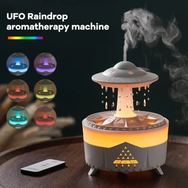 Remote Control Umbrella Waterdrop Aromatherapy Machine Ultrasonic Air Humidifier with LED Light for Home Aroma Diffuser