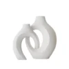 European Style White Plastic Vase Set Simple Creative Home Decor for Living Room Entryway TV Cabinet