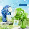 6-hole Dinosaur Bubble Machine Electric Bubble Gun with Light Fully Automatic Bubble Gun Automatic Soap Blower Outdoor Game Toy