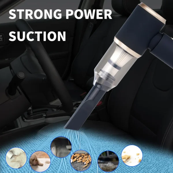 Mini Car Vacuum Cleaner Charging High Power Handheld Cordless Vacuum Cleaner and Air Duster Keyboard Duster for Home Office Pet