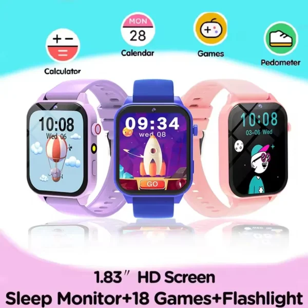 2026 New Kids Camera Smart Watch For Kids Games Sleep Monitor Flashlight Alarm Clock Boy Girl Gift Children Partner Smartwatch