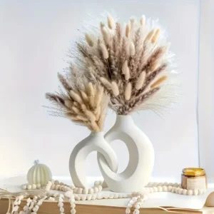 European Style White Plastic Vase Set Simple Creative Home Decor for Living Room Entryway TV Cabinet