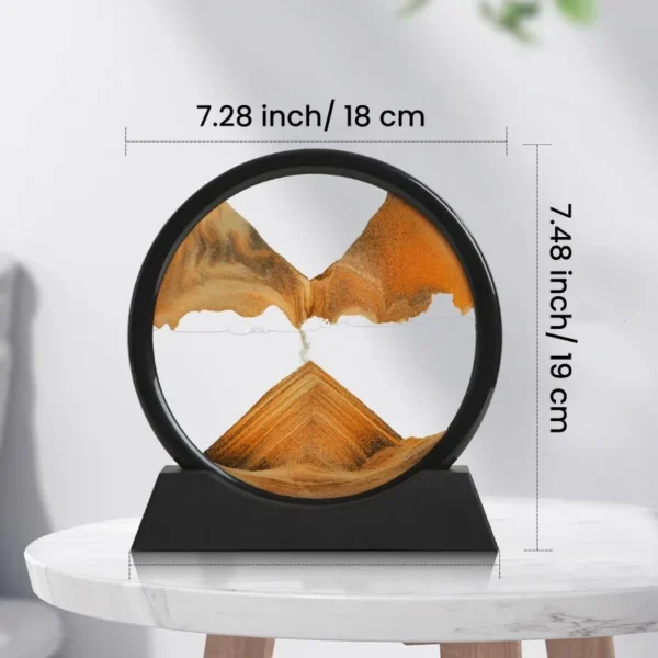 3D Hourglass Quicksand Moving Sand Art Picture Round Glass Deep Sea Sandscape Craft Flowing Painting Home Office Work Decor