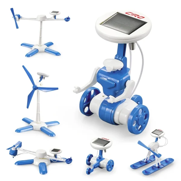 6-in-1 Solar Science Kit, Powered by Sunlight, Can Be Assembled into Various Shapes, Suitable for Boys and Girls, for Indoor and Outdoor Play
