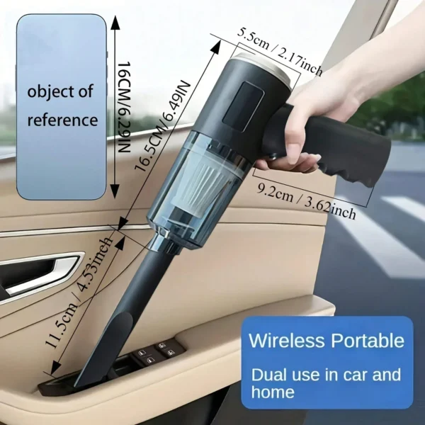 1PC Wireless Vacuum Cleaner 120W High Power Black Dual Use for Home And Car Powerful Portable Handheld Vacuum