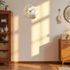 Modern Simple Silent Wall Clock, Moon Design - Quartz Movement, Wooden Material, for Bedroom, Living Room or Office Decoration