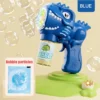 6-hole Dinosaur Bubble Machine Electric Bubble Gun with Light Fully Automatic Bubble Gun Automatic Soap Blower Outdoor Game Toy