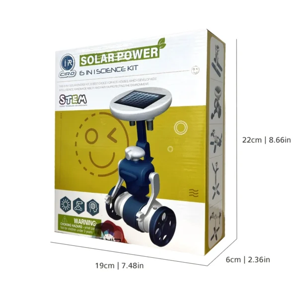 6-in-1 Solar Science Kit, Powered by Sunlight, Can Be Assembled into Various Shapes, Suitable for Boys and Girls, for Indoor and Outdoor Play