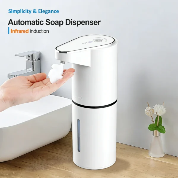 Smart Automatic Soap Dispenser: Touchless Foam Sensor, USB-C Rechargeable & Dual Wall/Countertop Mount