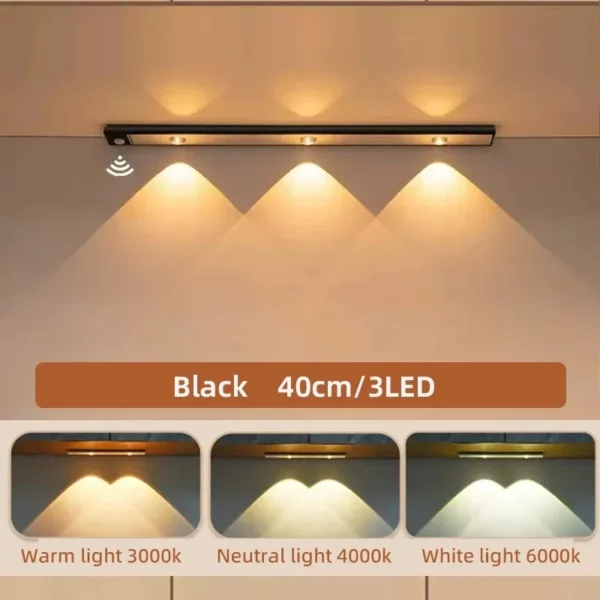 LED Ultra Thin Under Cabinet Lights Motion Sensor night light Wireless 3Color Dimmable For Kitchen Cabinet Bedroom Wardrobe Ligh