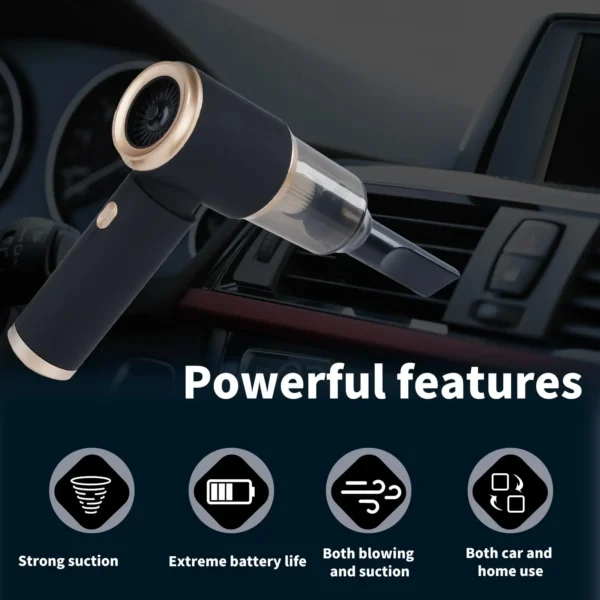 Mini Car Vacuum Cleaner Charging High Power Handheld Cordless Vacuum Cleaner and Air Duster Keyboard Duster for Home Office Pet