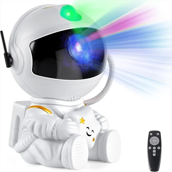 Astronaut Galaxy Projector Night Light White Holding Star, Stars Projectors Lamp for Kids Bedroom, Space Decor & Gift