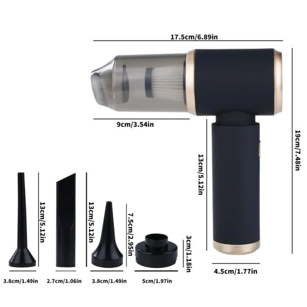 Mini Car Vacuum Cleaner Charging High Power Handheld Cordless Vacuum Cleaner and Air Duster Keyboard Duster for Home Office Pet