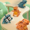 Dinosaur climbing slide music toy with 3 dinosaurs, puzzle fun electric slide toy car.