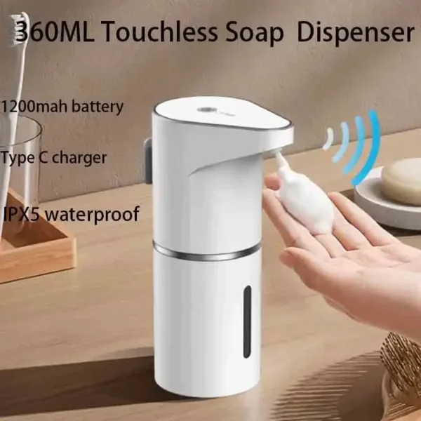 Smart Automatic Soap Dispenser: Touchless Foam Sensor, USB-C Rechargeable & Dual Wall/Countertop Mount