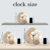 Modern Simple Silent Wall Clock, Moon Design - Quartz Movement, Wooden Material, for Bedroom, Living Room or Office Decoration