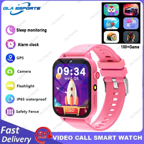 2026 New Kids Camera Smart Watch For Kids Games Sleep Monitor Flashlight Alarm Clock Boy Girl Gift Children Partner Smartwatch
