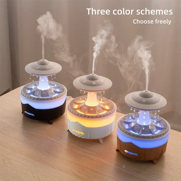 Remote Control Umbrella Waterdrop Aromatherapy Machine Ultrasonic Air Humidifier with LED Light for Home Aroma Diffuser