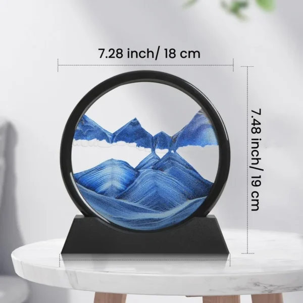 3D Hourglass Quicksand Moving Sand Art Picture Round Glass Deep Sea Sandscape Craft Flowing Painting Home Office Work Decor